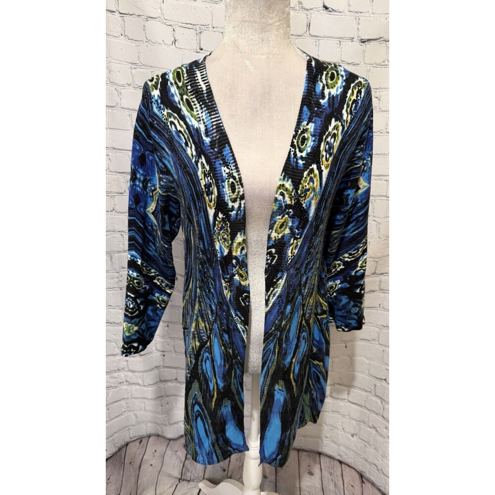Alberto Malaki Long Open Lightweight Cardigan Sweater Long Sleeve Large